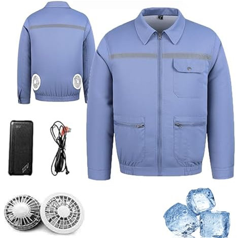 Kuchofuku Air Conditioned Work Jacket, Air Conditioned Jacket, Unisex Cooling Jackets for Men Women (blue,M)