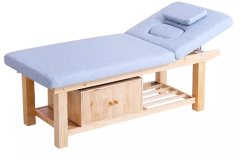 70/80cm Breite Verstellbare Massageliege, Kosmetik Liege aus Massivholz aus Abnehmbarer Kopfstütze for Schönheitssalon, Fußmassagestudio, Freizeitclub