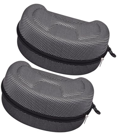 Outanaya 2pcs Large Hard Case for Ski and Motorcycle Goggles Shockproof Protective Box with Scratch Resistant Padding for Snow Sports and Eyewear Storage