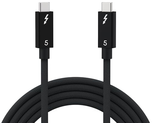 𝗛𝗜𝗥𝗢𝗧𝗢 Thunderbolt 5 Cable 2m, 80Gbps for MacBook Pro M4 Pro/Max & SSD, 240W Fast Charging, 16K Display for iPad Pro, Compatible with Thunderbolt 4, eGPU, iPhone 17/16/15
