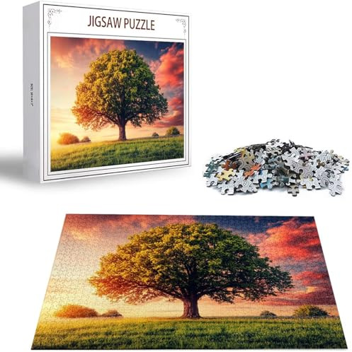 Puzzle 5000 Teile Baum Puzzle Erwachsene, Holzpuzzle für Erwachsene und Teenager, Klassische Puzzles Sonnenuntergang Jigsaw Puzzles, DIY Groß Puzzelmatten 156x105cm, Home Wand Dekor Geschenk H-7235