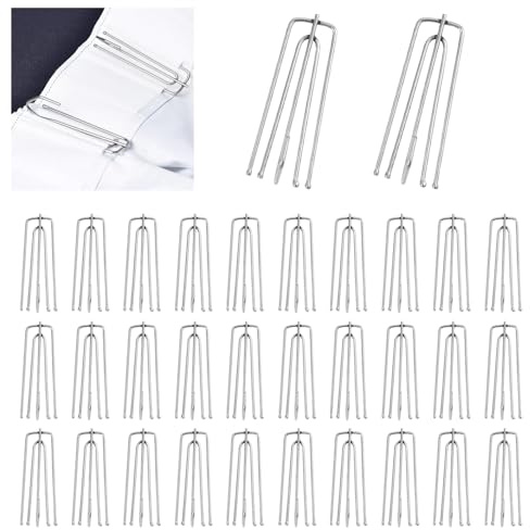 70 Piezas Ganchos de Cortina de Acero Inoxidable, para Cortinas y Rieles