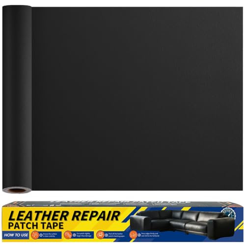 Leder Reparatur Set für Sofa und Möbel, Repariert Haustierkratzer und Risse | GELAISI Schwarz 40 x 100 cm Kunstleder Selbstklebend, Reparaturset mit Lederflicken für Autositze und Taschen