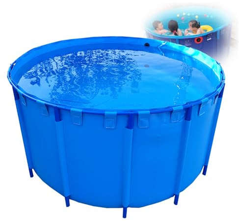 Piscina fuori terra, telaio in metallo in tela di PVC, grande piscina estiva rotonda per famiglie per cortile