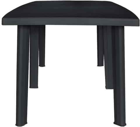 KKgypkn Table de jardin en plastique robuste pour terrasse avec trou pour parasol intégré, table de jardin idéale pour le camping et le jardin en plein air