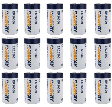 CHUOZI 15 PCS C Size 3.6V 9000mAh ER26500 Lithium Battery Non Rechargeable