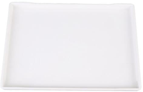 ZAICOLER Large Plastic Serving Tray 9.1x13.0in Reusable for Tea Set Fruit Desserts, Anti Slip Food Platter for Family Gatherings (White)