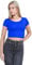 janisramone® Women's Plain Stretchy Vest Tee Mini Crop Top - Chic Cap Sleeve, Y2k Top Summer Style, Ideal Crop Tops for Women for Casual and Gym Wear Royal Blue