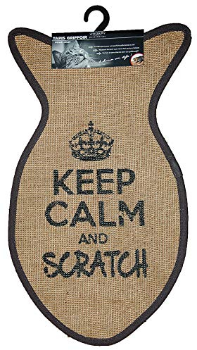 Wouapy Rascador para Gatos de Alfombra Resistente, Forma de Pez (Gris, 31x55 cm). Esterilla, Alfombrilla Afiladora de Garras Antideslizante para Gatos que Protege tu Hogar.