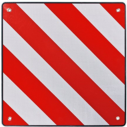 ECD Warntafel Italien und Spanien Aluminium mit Ösen 50 x 50 cm reflektierend in rot/weiß