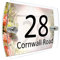 CS Printing House Number Sign Plaque Garden Glass Effect Acrylic Sign Door Plate Marble Wall Display 2 Part Branded Acrylic (Shabby Chic Roses)