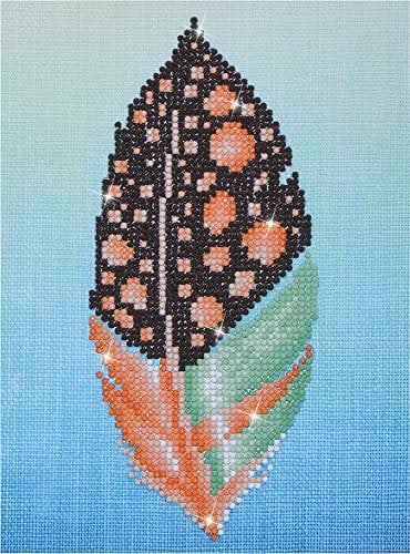 Diamond Dotz DD3-009 Feder, ca. 18 x 25 cm groß, Diamond Painting, Malen mit Diamanten, funkelndes Bild zum Selbstgestalten, für Kinder und Erwachsene, Bunt