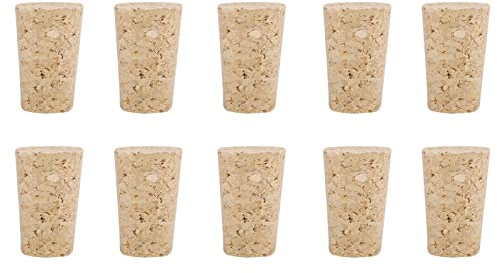 10Pcs Naturkorken Bastelkorken, Weinkorken Flaschenkorken, Tapered korken für Flaschen die Weinherstellung Handwerk(Larger)
