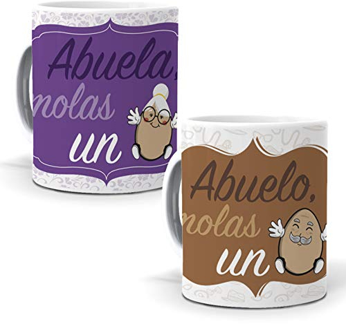 2 Tazas. Abuela molas un Huevo y Abuelo molas un Huevo