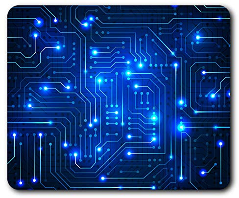 Blue Circuit Board Tech Geek Computer Mouse Mat Pad Computer PC Laptop Gaming Office Home Desk Accessory Gadget 8127