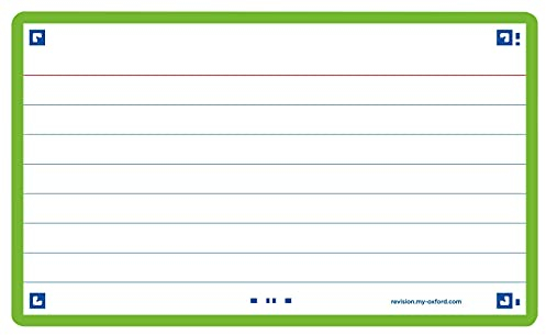 Oxford Flash 2.0 Flashcards A7 75x125mm Liniert Grün 80 Stück