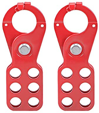 Lockout Hasp Iron 1 Inch Inside Maw Diameter 6 Holes 2pcs