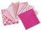aufodara Baumwollstoff Patchwork DIY Stoffpaket 7 Stück 50 x 50 cm, Reiner Baumwolle Stoff, Stoffe zum Nähen, Quilten Basteln Handwerk Gewebe, vielfältige Mustern Quadrate Baumwolltuch (Pink)