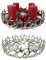 itsisa Großer Adventskranz D: 42 cm aus Metall Silber - Weihnachtsdeko, Adventsdeko