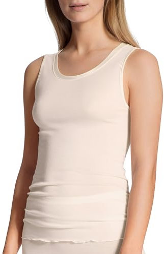 CALIDA True Confidence Tank-Top Damen, aus Merinowolle und Seide, wärmend, temperaturausgleichend und geruchsneutralisierend, Feinripp
