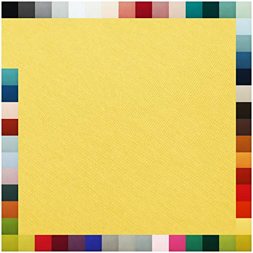 Bündchenstoff als Meterware Schlauchware 70cm breit 95% Baumwolle, 5% Elasthan über 50 Farben Auswahl Jersey (028 | gelb, Länge: 1,0m)