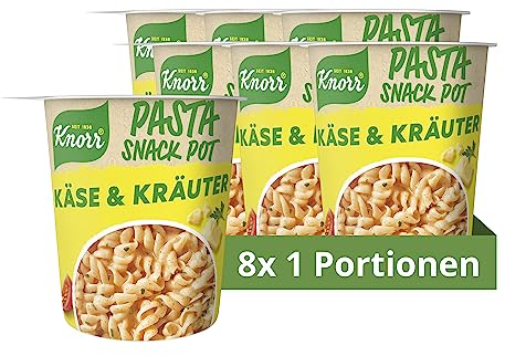 Knorr Pasta Pot Käse & Kräuter leckere Instant Nudeln fertig in nur 5 Minuten 8 x 59 g