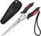 Caija-H Pinze da Pesca a Becco Lungo in Acciaio Inox, pinze per Rimuovere ami da Pesca, pinze ad Anello Diviso con Cordino, per Acqua Dolce e salata (22 cm, Rosso)