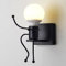 LZGS Go Swing Bands Humanoid Wandleuchte kreativ Cartoon Wandlampen Innen Industrie Wand Lampe Lampe max für 60 W E27 Basis für Schlafzimmer Kinderzimmer Flur Restaurant Treppe (Robot Noir)