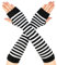 Geyoga Gotisch Lang Gestreifte Fingerlose Handschuhe Armstulpen (Weiß und Schwarz)