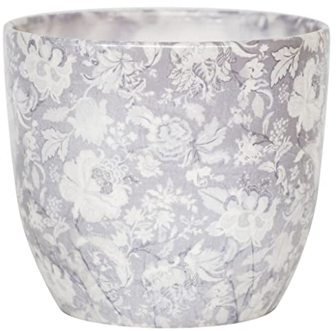 Ivyline Pot de Fleurs en céramique Gris 13 cm
