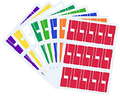 8 Sheet Self-Adhesive Cable Tags - Computer Room Network Terminal Wire Labels, Color Stickers