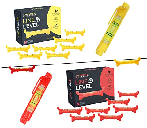 'BUBBLE LEVELS' - 7X Pocket Bubble Level for Builders Line | Hanging String Bubble Level Set for Building Trades, Engineering, Surveying, Metalworking Landscaping or Construction (Red)