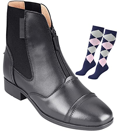 LEBEE Stivali da equitazione Nuova pelle bovina nera Equitazione equestre che mostra stivali da dressage,Black-41