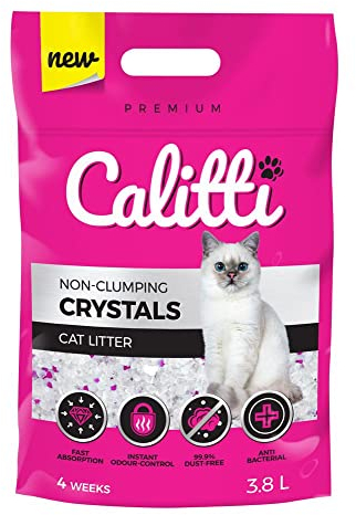 KAHU by CALITTI Micro Silikat Katzenstreu • Premium Crystals Silikatstreu • Saugstark Kiselgel • Katzensand • Staubfrei • Klumpfrei • 1er Pack (3,8L) • Feinheit: Crystals