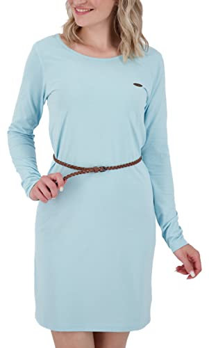 alife & kickin Damen EllinAK A Longsleeve Dress Kleid Damenkleid Freizeitkleid Sommerkleid XS-XXL, Ice Melange, L