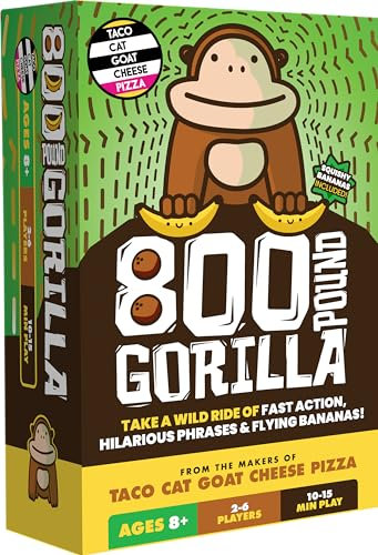 Gorila de 800 libras – por Taco Cat Goat Cheese Pizza – Divertido juego de cartas familiar para niños y adultos – Ideal para noche de juegos familiares, vacaciones, regalo de cumpleaños para niños a