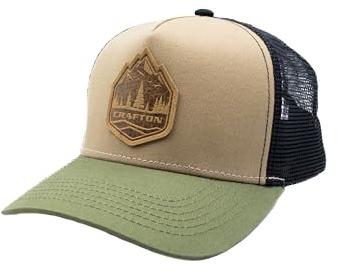 Crafton Big Mountain Mesh Trucker Cap - Baseball Cap - Unisex - atmungsaktiv - individuell verstellbar - für Damen und Herren Farbe: Olive/Burgundy/Black