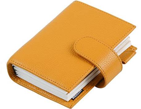 Moterm Companion Traveler's Notizbuch Cover - Verbessertes Design mit Rückentasche (Reisepass-Größe, Kiesel-moutarde)