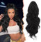 BARSDAR 40 cm Locken Kordelzug Pferdeschwanz Haarteil Haarverlängerung, Wellige Lockige Pferdeschwanz Verlängerung Synthetisches Haarteil Ponytail Extension für Frauen und Mädchen,Pures Schwarz