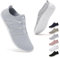 Geweo Barefoot Minimalistes Chaussures Femme Homme Confort Chaussure de Trail Running Marche Sport Casual Fitness Sneakers Léger Respirant Séchage Rapide Antidérapant Bowling Chaussures Gris 44EU