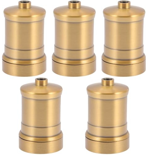 Housoutil Vintage Lampenfassung E27, 5 Stück E27 Schraubfassung Leichter Ersatz Retro-Hängelampenfassung Sockel, Aluminium E27 Fassung Für Edison Glühbirnen Kronleuchter Esszimmer Licht Bar Tischlampe