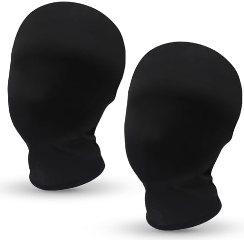 GLGHMH 2pcs Schwarz Vollgesichtsmaske Morph Gesichtsabdeckung Gesichtslose Hautmasken Halloween Dress Up für Cosplay Halloween Party Kostüm Unisex Männer Frauen
