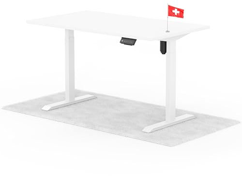 Standable ECO Höhenverstellbarer Schreibtisch 140 x 80 cm I elektrischer Office Table mit 3 Speicherstufen I Schreibtisch höheneinstellbar 70-115 cm I Büro-Tisch mit 1,8 cm Dicke