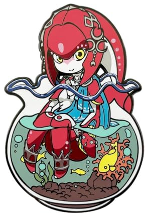 Z-lda Mipha Abzeichen Breath of The Wild Cute Mipha Metall Abzeichen Z-lda Game Collection Buch Tasche Dekoration Brosche (A) Mehrfarbig