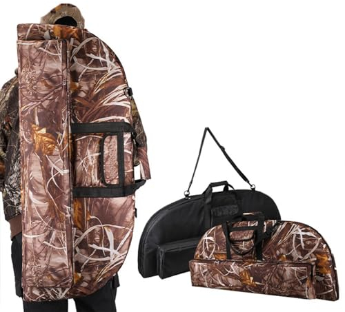 Yuehuamech Bogenschießen Compound Bow Rucksack mehrere Taschen Portable Holdall Carry Pouch große Kapazität Durable Storing Bow Case Carrier Holder Case für Outdoor-Jagd Schießen Training