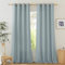 PONY DANCE Rideaux Lin Bleu - Rideau Voilage pour Fenêtre, Apporter Une Lumière Douce à Votre Pièce, Decoration Maison Chambre Salon Moderne, Lot de 2, L 140cm sur H 245cm, Gris Bleu