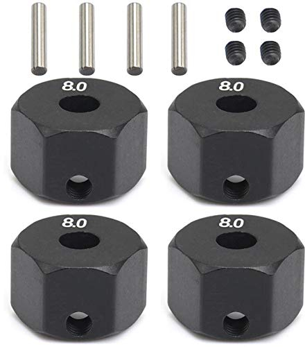 Widybord 4 StüCk 12MM Rad Sechskant Nabe für 1/10 RC Crawler Axial SCX10 Traxxax Trx4 RC Auto Teil, 8Mm