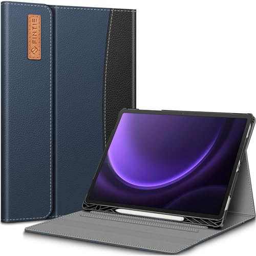 FINTIE Coque pour Samsung Galaxy Tab S10 Plus/S9 Plus et Tab S9 FE Plus 12.4 Pouces (2024/2023) - Housse Multipositions, Etui avec Poche Frontale et Fermeture Magnétique, Bleu Marine