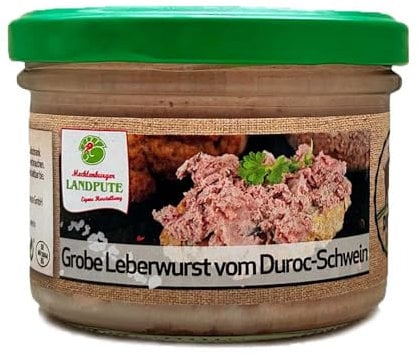Mecklenburger Landpute | Grobe Leberwurst vom Duroc-Schwein | nach altem Landrezept handwerklich gekocht | 200g Glas