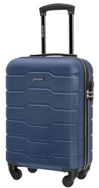 PUCCINI Koffer Alicante Hartschalenkoffer Handgepäck Trolley Leicht Reisekoffer mit 4 Rollen M-L-XL (Dunkelblau, M)